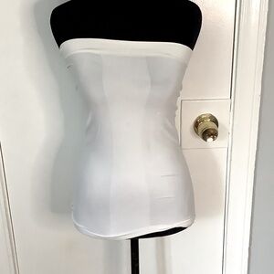 White Strapless Tank Top